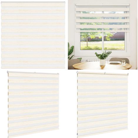vidaXL Zebrarollo Marmorbeige 145x100cm Stoffbreite 140,9 cm Polyester (1/5)