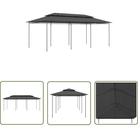 The Living Store Pavillon 600x298x270 cm Anthrazit - Gartenzauber - Partyzelt - Gartenpavillion - Sommergarten - Außenbereich (1/5)