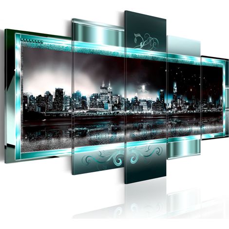 Quadro - New York turchino: Notte stellata - 100x50 (1/4)