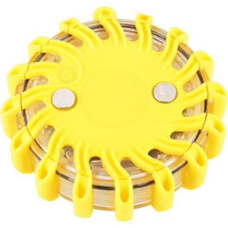 Ortviai Feu de signalisation routier d'urgence LED 16 lumières, étanche, 9 modes clignotants, jaune (1/5)