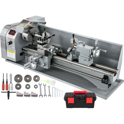Vevor – Tour à métaux 1100W 220 x 750 mm – Vitesse variable 50-2250 tr/min – Mandrin 3 mors – Précision 0,01 mm pour tournage professionnel