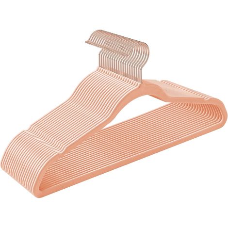 Lot de 20 Cintres, Velours antidérapant, Crochet pivotant 360°, Plastique ABS, 41,5 cm, Pour manteaux et chemises (1/5)