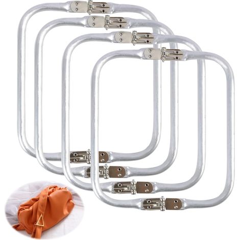 marcos de aluminio en forma de U para bolsos, 20 x 9,2 cm, gancho de cierre para bolsos, marco de aluminio para bolsos, cierre de puerta, marco de metal para bolsos, resistente y elegante (4 piezas)