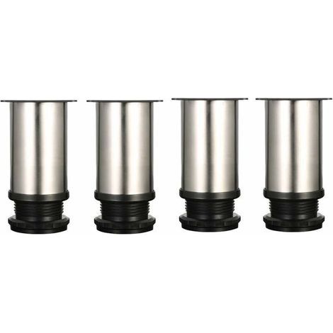 Adjustable 304 Stainless Steel Feet – Adjustable Height 80-95 mm – Set of 4 Feet for Cabinets and Tables – Screws Included (1/4)