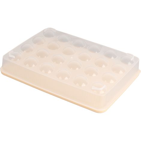 Aufbewahrungsbox für den Kühlschrank [Schnellgefrierfach aus PP] [Größe 30,7 x 22,8 x 4,2 cm] [Farbe Beige] [Gewicht ca. 207 g] mit staubdichtem Deckel und rutschfestem Boden