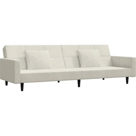 Maison Exclusive - Divano Letto a 2 Posti con 2 Cuscini Crema in Velluto (1/5)
