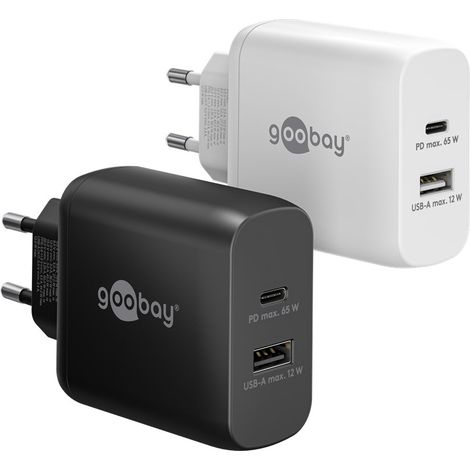 Goobay 65409 cargador de dispositivo móvil Teléfono móvil, Portátil Negro Corriente alterna Interior