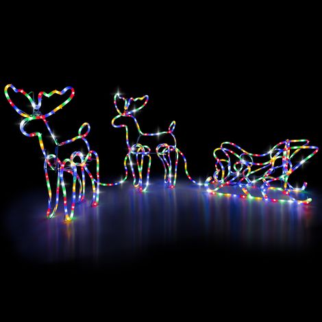 Light Up Sleigh & Reindeer Decoration (2.5m) (1/5)