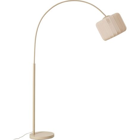 Stehlampe (Bogenleuchte) "Helin" aus Textil für Wohnzimmer & Esszimmer von Lindby