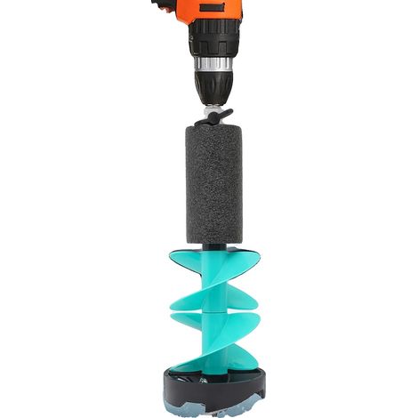 Taladro para hielo de 15 cm (6 pulgadas), diseño de hoja en espiral, compatible con la mayoría de taladros eléctricos, construcción duradera, incluye un práctico flotador. (1/5)