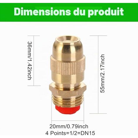 Brass Spray Nozzle, G1/2" (DN15) Adjustable Garden Nozzle Misting Sprinklers, Two Spray Modes, for Gardening and (1/2)