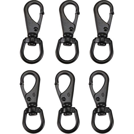 Lot de 6 mousquetons pivotants, clips à ressort en acier inoxydable, clips pour mât de drapeau (1/5)