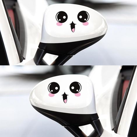 CCYKXA  2 lustige Autoaufkleber für den Außenbereich, niedliche Smiley-Autoaufkleber zur Autodekoration