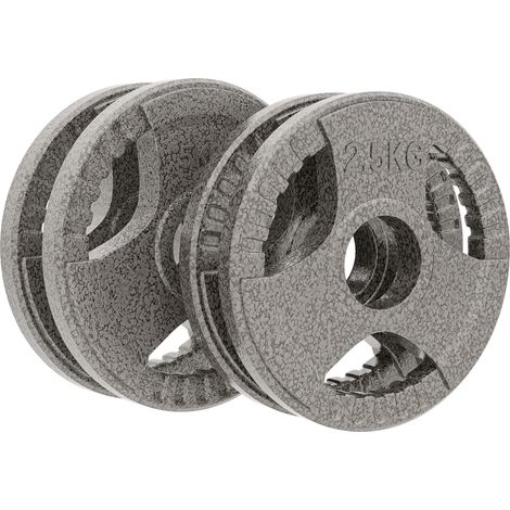 Set of 4 Cast Iron Weight Plate for 2 inch/5cm hole Dumbbell Handle Bar 15kg Dumbbell Plates Barbell Weight 2 x 5kg-2 x 2.5kg (1/5)