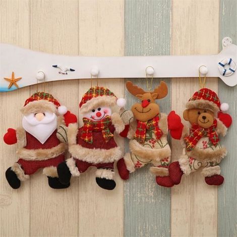 DéCor à Suspendre de NoëL PèRe NoëL Bonhomme de Neige-Renne Ours PoupéE Ornements D'Arbre de NoëL pour DéCor de FêTe BOULE DE NOEL (1/4)