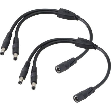 Câble d'alimentation répartiteur 12 V CC 5,5/2,1 mm, 1 fiche vers 2 prises (1/4)