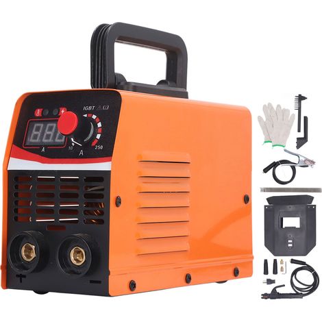 Mini poste à souder à l'arc portable, kit complet avec masque, gants, marteau et pince, pour acier et fonte, prise américaine 110V (1/5)