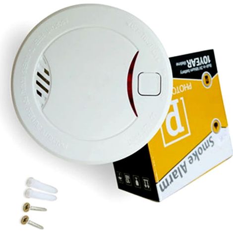 HEIMAN Détecteur de Fumée Photoélectrique 10 Ans - Certifié DIN en 14604 - Bouton de Test - 85 DB - Blanc (Pack de 1) (1/5)