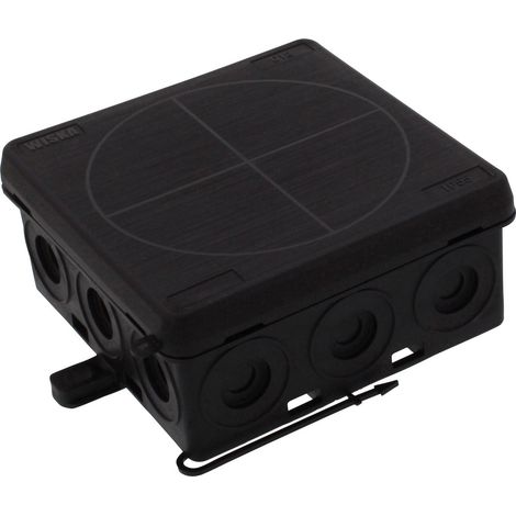 Wiska 10109587 Abzweigkasten (L x B x H) 86 x 86 x 41 mm Schwarz (RAL 9005) IP55 1 St.
