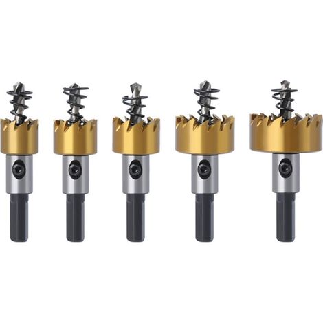 Set of 5 high-speed steel drill bits from 16 mm to 30 mm for metal, copper, stainless steel and iron plate (1/5)