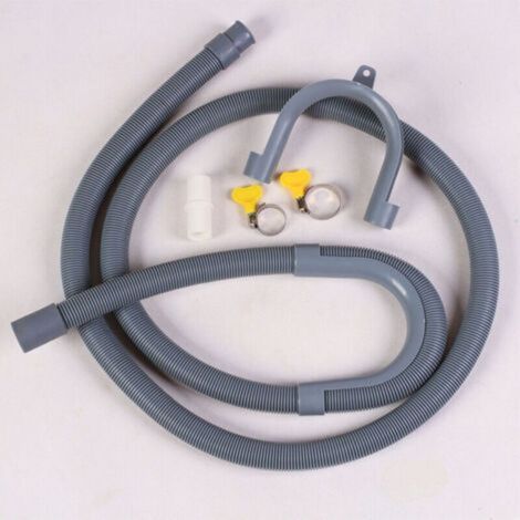 1,5 m Tuyau D'évacuation pour Lave-linges et Lave-vaisselles,Ø 20mm Rallonge de Tuyau de Lave-vaisselle et Machine à Laver,Flexible D'évacuation Universel Compris Support et Colliers de Serrage (1/4)