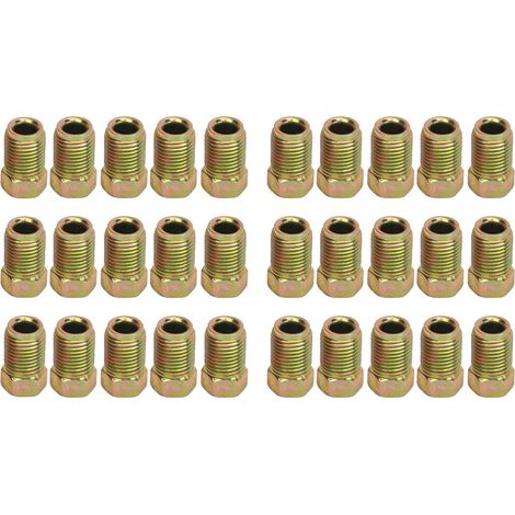 Lot de 30 Raccords de Conduite de Frein 3/8 24 Filetages en Métal Robuste pour Tube de Conduite de Frein de 3/16 Garantissant une Connexion Correcte et Sécurisée des.