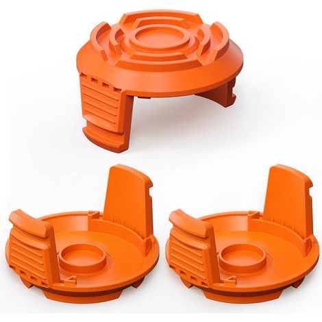 Lot de 3 cache-bobines – 5,7x3,2 cm – Orange – Rechange – Pour tondeuses à gazon – Légers (1/5)