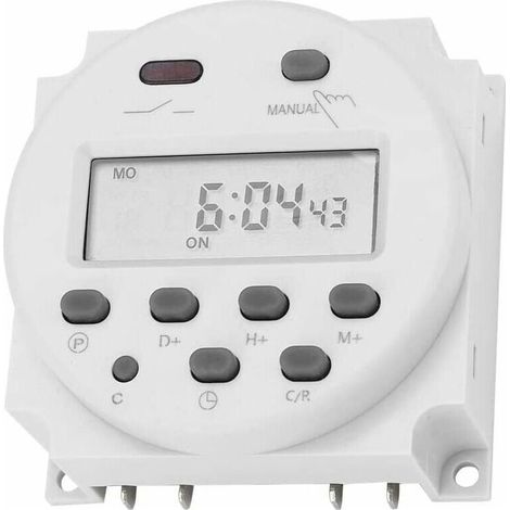 Commutateur de minuterie 12V 16A commutateur de Relais de Temps LCD électronique numérique Programmable LCD Micro-Ordinateur numérique Mini contrôle Interrupteur de minuterie d'alimentation CN101A (1/5)