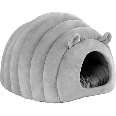 Gemütliches, raupenförmiges Katzenhaus, Haustierhöhle, geschlossenes Bett mit Kissen, komfortabler Versteckplatz für Kätzchen.