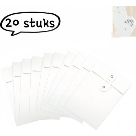 20 Stück Kraftpapier Umschläge Vintage Umschlaghalter Mit Knopf und Kordelverschluss für Briefe, Postkarten, Rechnungen und Einladungen Querforma (1/5)