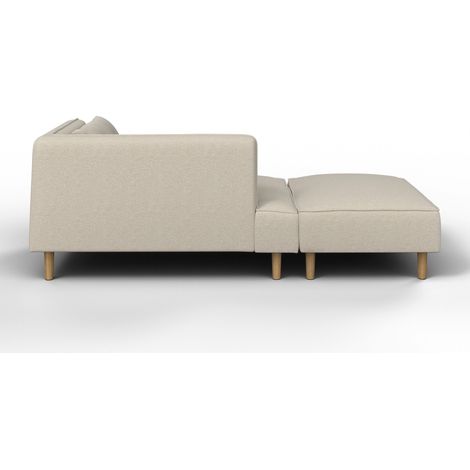 Mömax Sofa Fanny Beige Webstoff mit Hocker (1/5)