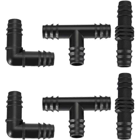 Raccord de tuyau en plastique, adaptateur à embout cannelé, lot de 60, noir, PP 16 mm, raccords de tuyau PE pour jardinage domestique, agriculture et laboratoire (1/5)