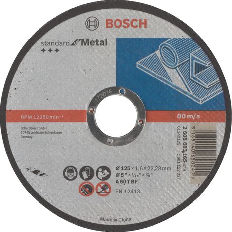 BOSCH TARCZA DO METALU 125mm x 1,6mm x 22mm STANDARD FOR METAL