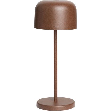 Lampe de table avec abat-jour rond Lucca marron 200mm - Ref HZ201 - Olympia (1/5)