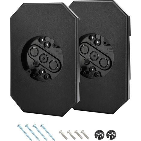 Paquete de 2 bloques de montaje para revestimiento de vinilo, kit de montaje para revestimiento exterior, bloque de montaje ligero con caja eléctrica integrada y placa de montaje de doble giro de 1/2" (1/4)