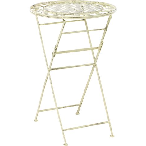 Mesa de bar de jardín plegable efecto envejecido tablero de metal hierro verde claro Bovio
