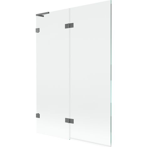 Mexen Lunar L paratia da vasca da bagno a 2 ante sinistra 120 x 150 cm, trasparente, gun metal - 897L-120-100-95-00-L (1/5)