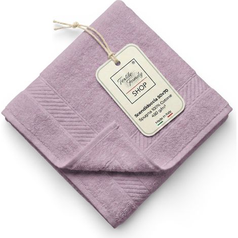 Scendidoccia Bagno Lilla 50x70 Spugna Cotone 450 g/m² - Tappetino Doccia Made in Italy