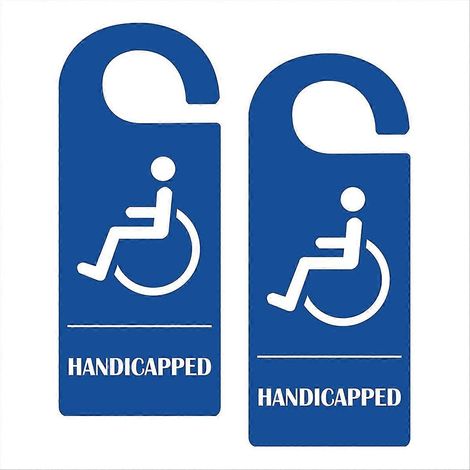 Panneau de stationnement pour personnes handicapées 3,5 x 8,5 pouces avec support, permis de stationnement pour personnes handicapées, panneau de sécurité, 2 pièces, étiquette de stationnement réservé (1/5)