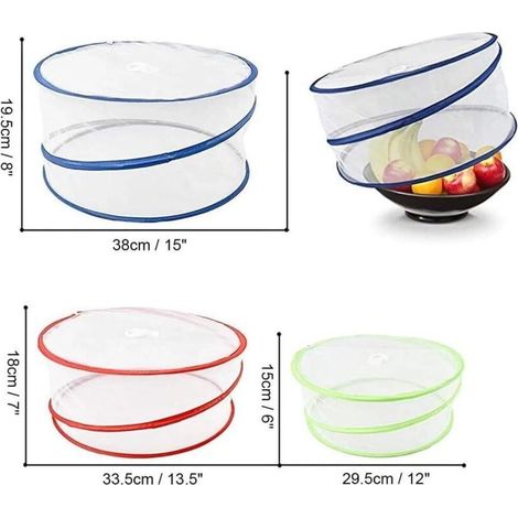 Moustiquaire pliable, 3 tailles pour aliments, parapluie alimentaire, moustiquaire, moustiquaire pour fruits et gâteaux (1/3)