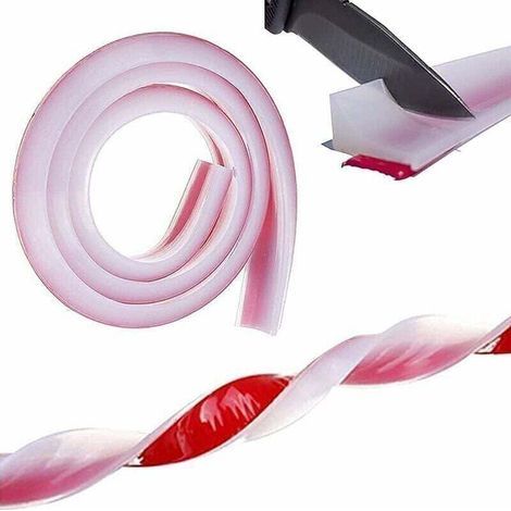 Fixation de porte et paroi de douche 2m Transparent Barriere Douche Et Système De Rétention Silicone,Anti Débordement Seuil De Douche Barrage D'eau En Caoutchouc Autocollante,Joint Porte Etanche Pour (1/3)