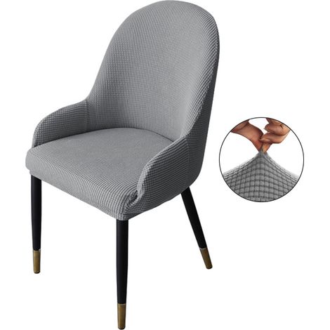 Housses de chaises de salle à manger extensibles, réutilisables et lavables, en spandex doux, pour fauteuils inclinés et chaises de salle à manger incurvées. Housse de tabouret épaisse et très élastiq (1/5)