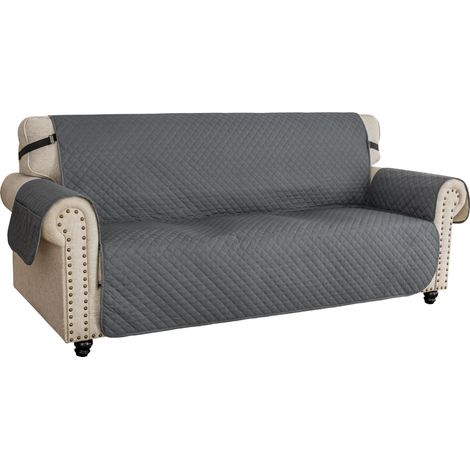 3-Sitzer-Sofa, wasserdichter Sofabezug, wendbarer Sofabezug, rutschfeste Sofabezüge für Haustiere, dunkelgrau