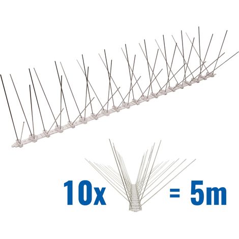 5 metros de Púas antipalomas con base de Policarbonato - 4-hileras de Púas antipalomas la solución de calidad para el control de aves (1/5)