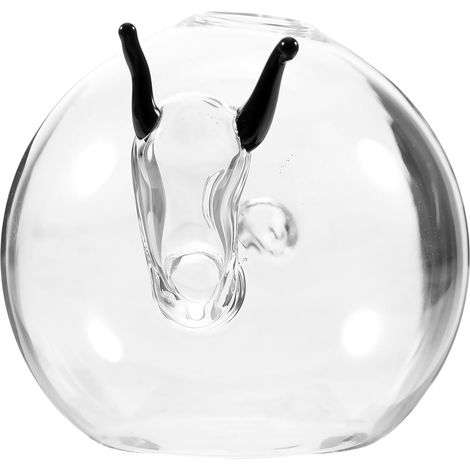 Vase en verre HBG fait main KICHOUSE forme d'escargot , créatif , sûr et décoratif , 1 pièce , pot d (1/5)