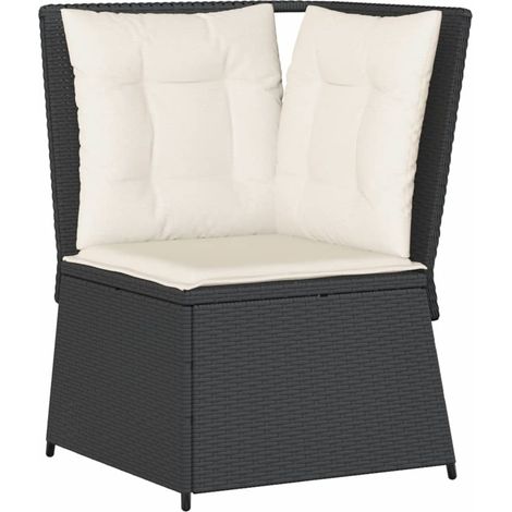 Maison Exclusive - Garten-Ecksofa mit Kissen Schwarz Poly Rattan