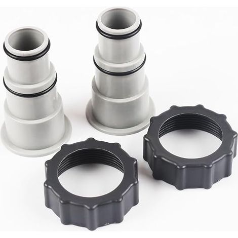 Lot de 2,Adaptateur de Tuyau de Rechange pour Pompes, Compatible avec Tuyaux de 1,5 et 1,25 Pouces, Filetage Précis, Série A 25077RP, Gris, Idéal pour Systèmes de Filtration et Générateurs de Chlore (1/5)