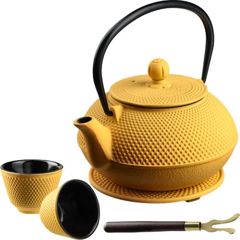 Théière, Fonte, Capacité 850 ml, Diamètre 15 cm, Intérieur Émaillé, Filtre en Maille (1/5)