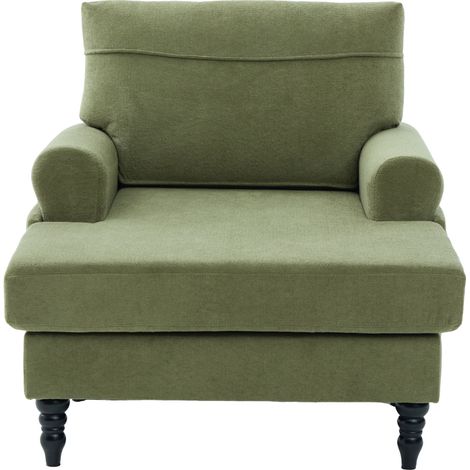 Canapé lounge chair single sofa confortable Chenille Olive Green 125.50x97.00x86.00 ZIPSOFA Canapé (1/5)