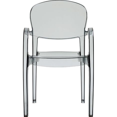 Le Quai Des Affaires – Fauteuil empilable en polycarbonate gris transparent – Dimensions 55x54x89 cm – Design moderne pour espaces contemporains (1/2)